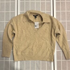 Forever 21 Cream Cowl Neck Sweater